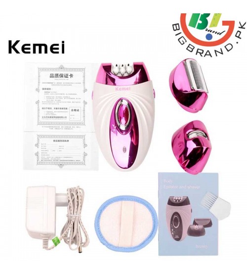 Kemei 3 in 1 Rechargeable Lady Epilator and Shaver KM-205 